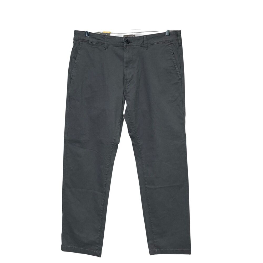 Falls Creek Gray Chino Pants Mens 36 x 30 Stretch Cotton Casual NWT New